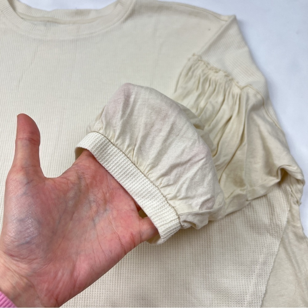 Urban Outfitters Cream Krissy Oversized Spliced Dolman Tee - Picture 3 of 7